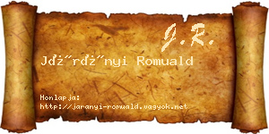 Járányi Romuald névjegykártya